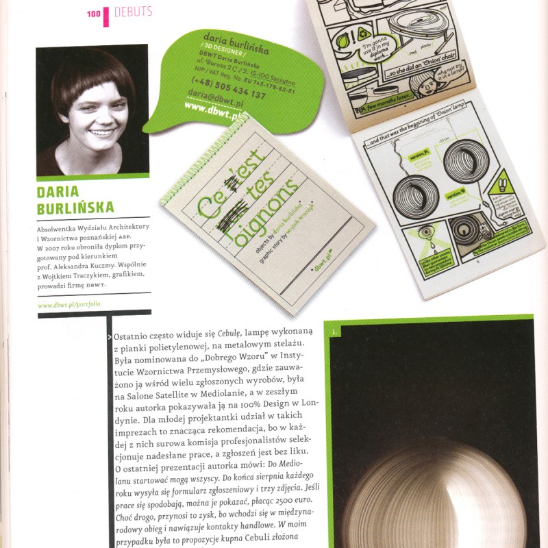 Daria Burlińska – publikacja w kwartalniku «2Plus3D», 3/2009